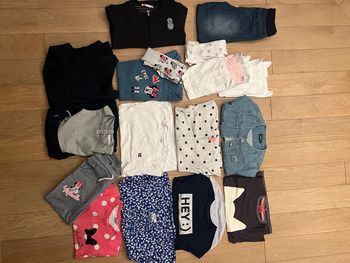 Lot de 18 vêtements automne hiver fille 8 ans bon état différentes marques