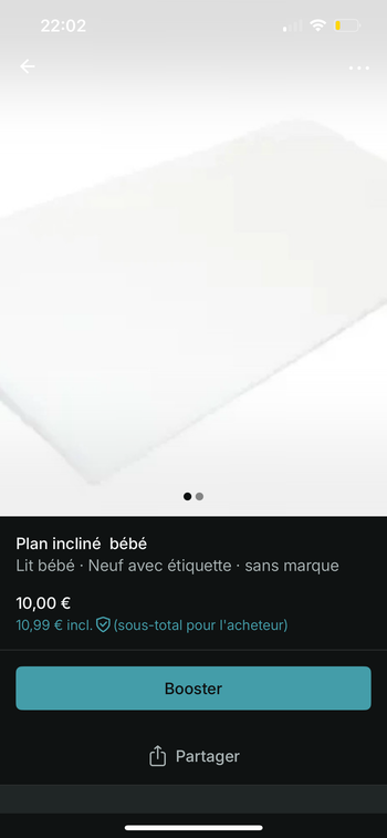 Plan inclinable bébé