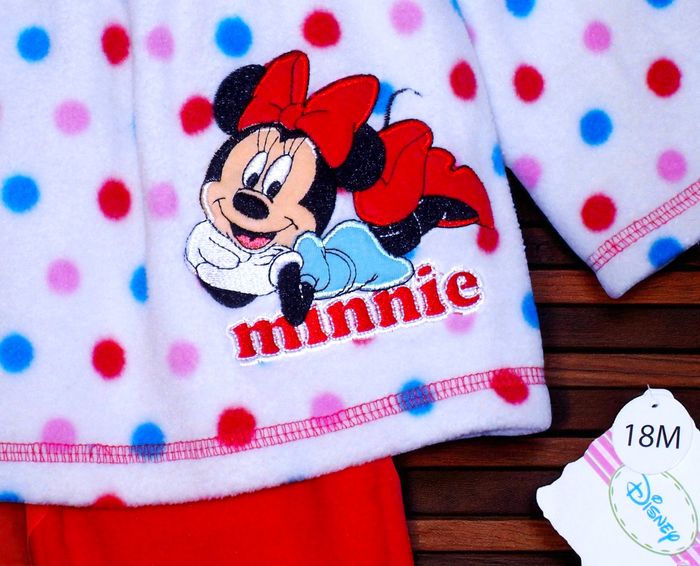 DISNEY - NEW - ENSEMBLE 2P BÉBÉ FILLE TYPE POLAIRE BRODERIE MINNNIE & NOEUDS 18M - photo numéro 7