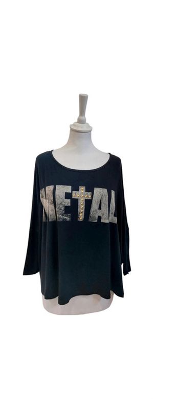 T-shirt top manches longues oversize femme L