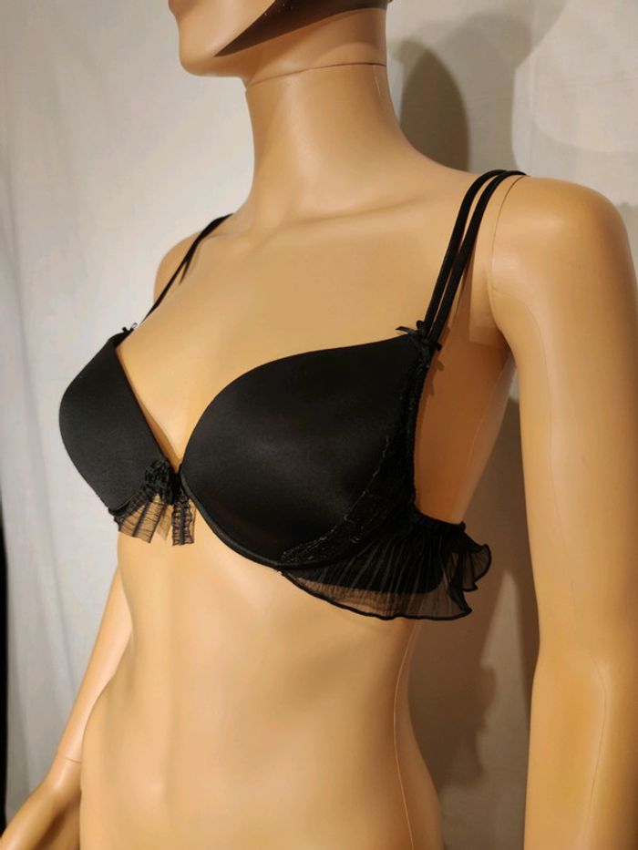 Soutien gorge à Coques Noir à froufrou _ T. 85B Eu / 70B Fr _ Darjeeling - photo numéro 3