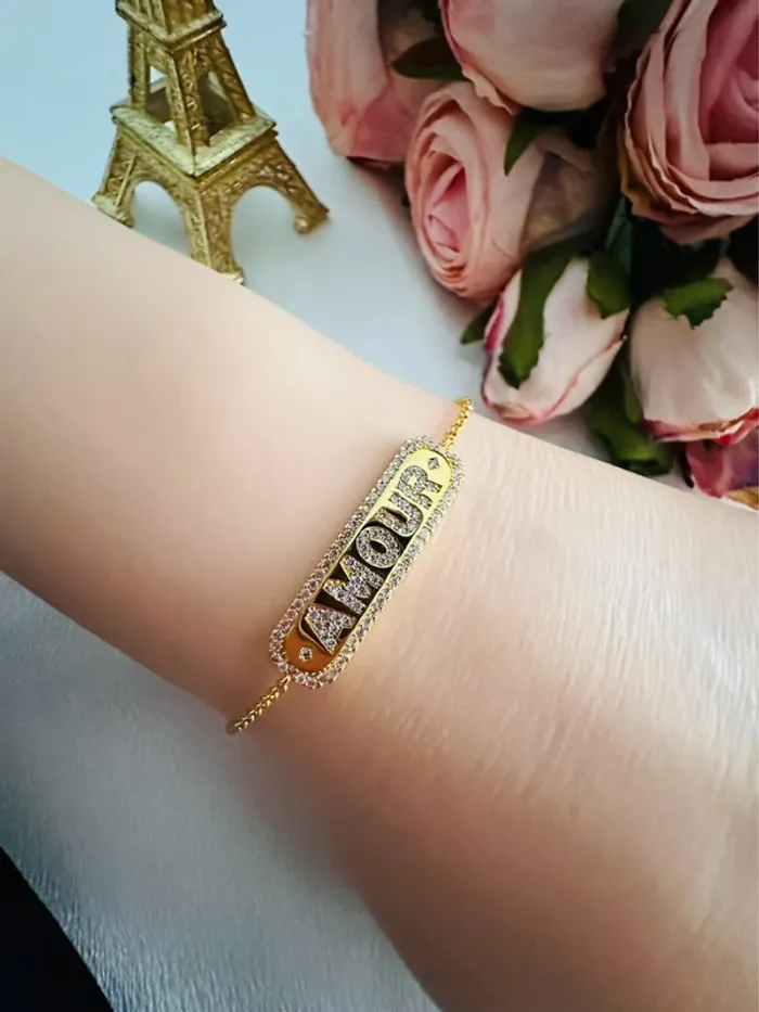 💕Bracelet APM Monaco « amour » doré zircons - photo numéro 7