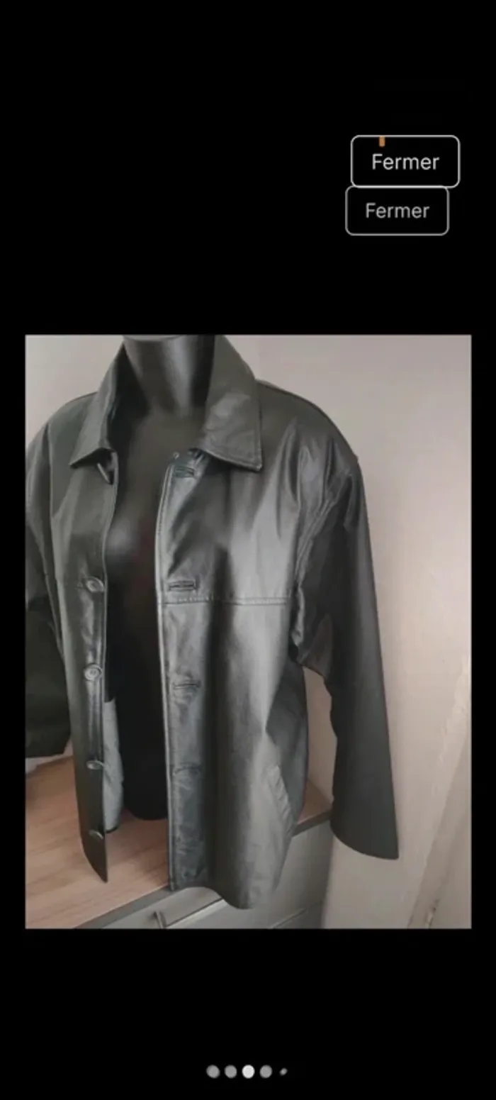 Veste 100%cuir taille 42 excellent état marque rehlinger - photo numéro 2