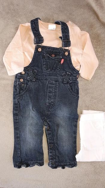 Ensemble fille salopette t-shirt 9 mois