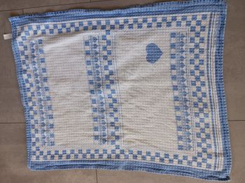 torchon blanc et bleu
