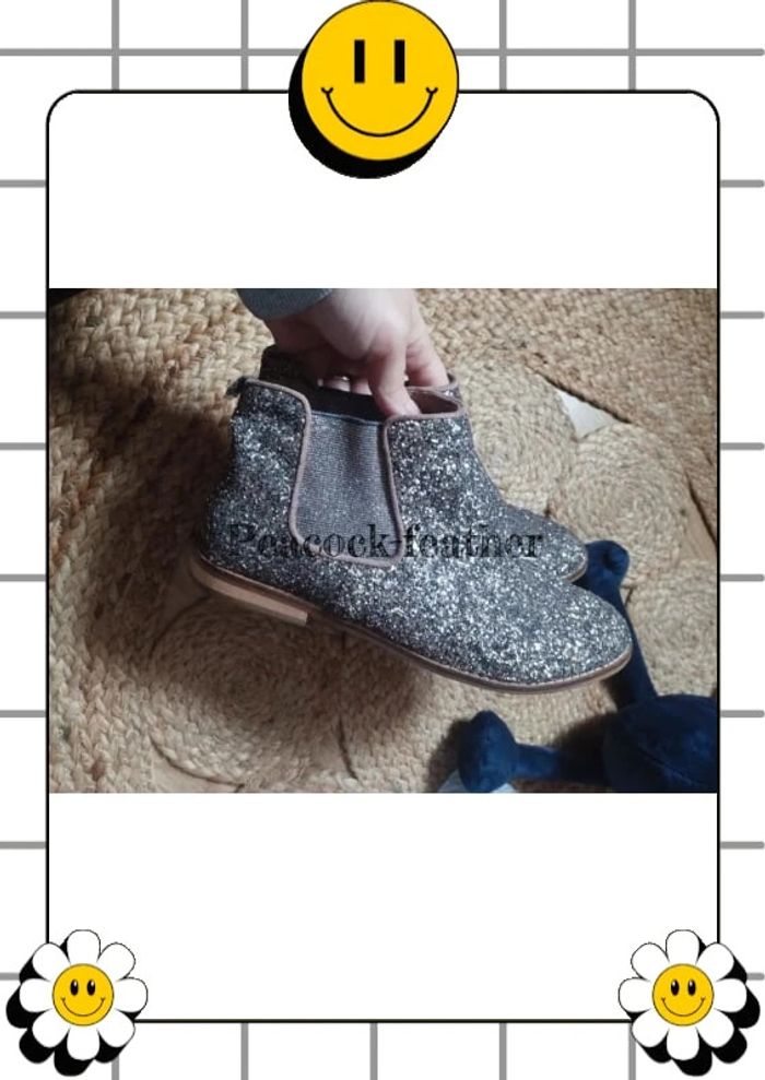 Bottines paillettes argentées Zara 36 - photo numéro 5