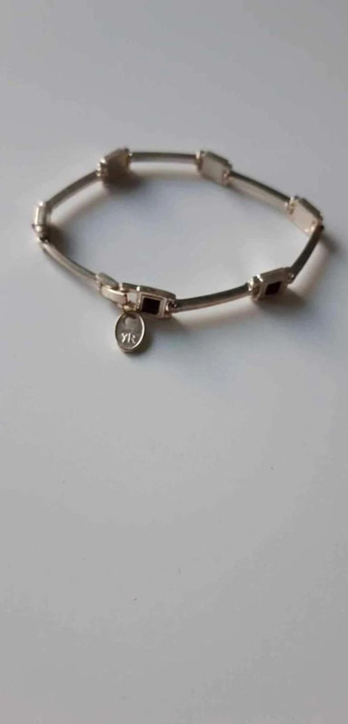 Bracelet couleur  argent avec  pierre prune - photo numéro 2
