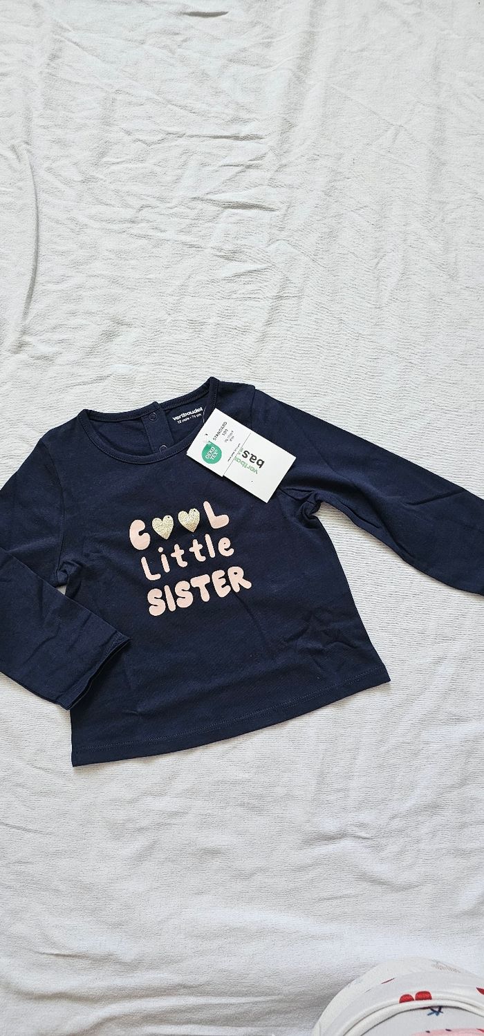 T-shirt manches longues fille de marque Vertbaude