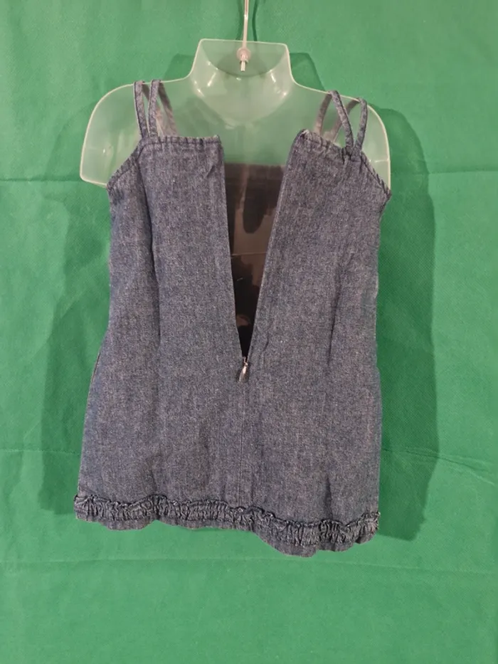 Robe en jean à bretelles 6 mois (67 cm) In Extenso - photo numéro 3