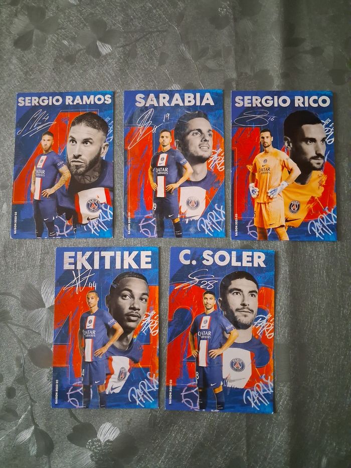 5 cartes joueurs PSG