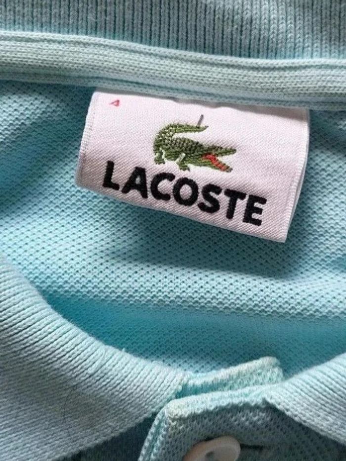 Polo Lacoste Devanlay Bleu Clair Homme Taille M Vintage Casual Chic 100 % coton - photo numéro 5