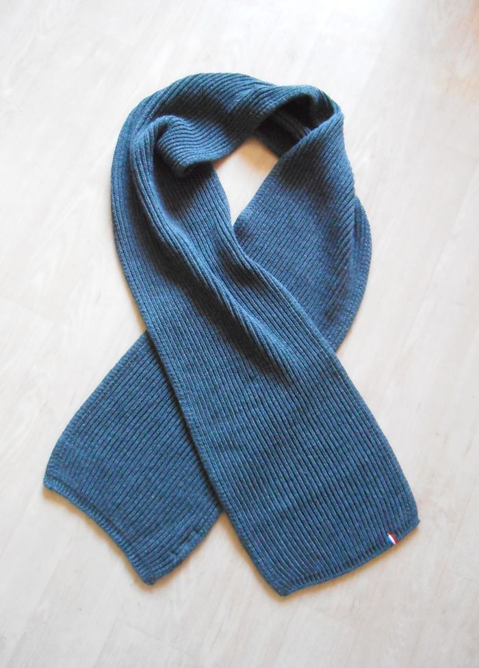 Echarpe grise en mailles, homme, neuf, TEX, made in France, chaude - photo numéro 2