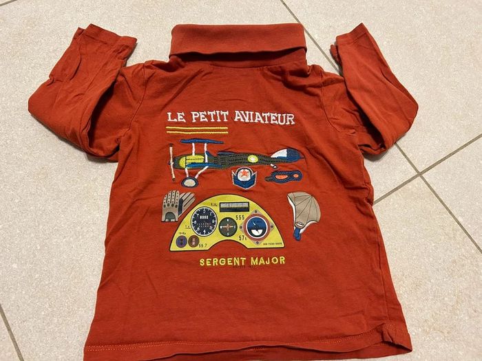 Sous pull col roulé aviateur orange Sergent Major 4 ans - photo numéro 2