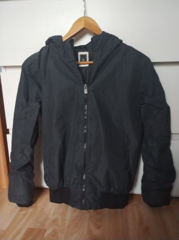 Manteau garçon avec capuche 14 ans gris noir 