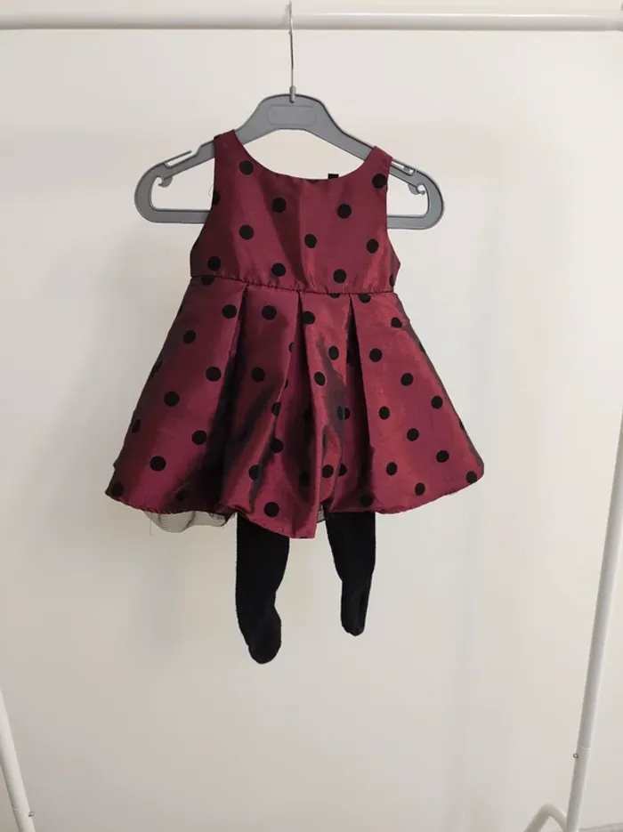Robe "soirée" bébé 6 mois et collant