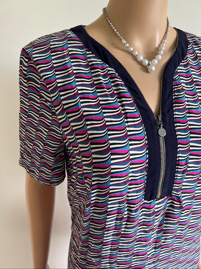 Robe imprimée à manches courtes Christine Laure taille 1 jamais portée - photo numéro 4