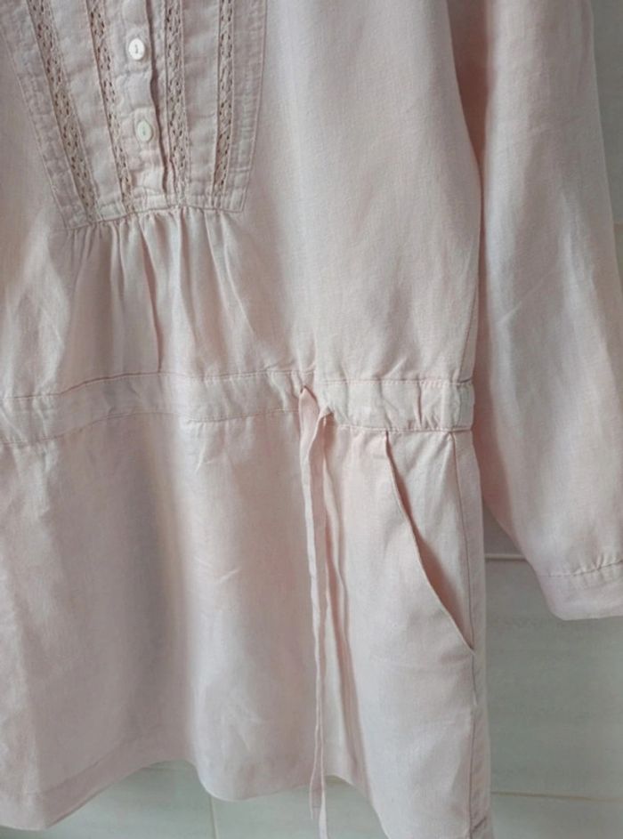 Superbe robe Edeis 100% lin t.38 dentelles - photo numéro 5