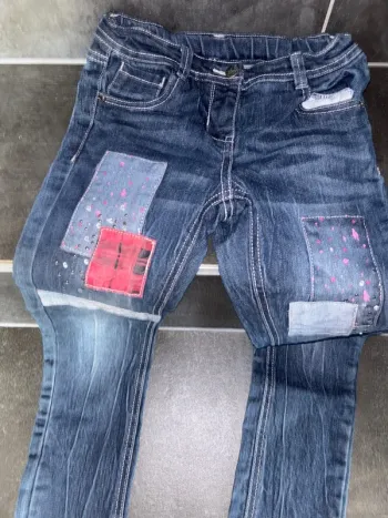 Jean élastice 9 ans patchwork