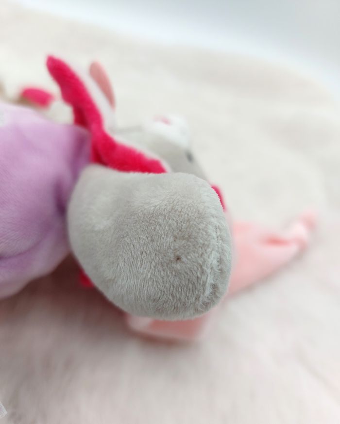 BABY NAT Peluche doudou chat gris mauve rose luminescent lune étoile BN0139 - photo numéro 8