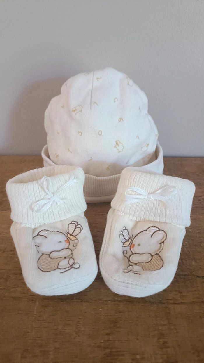 Bonnet + Chaussons naissance
