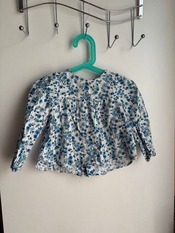 Blouse fleuri bleu Zara fille 12/18 mois