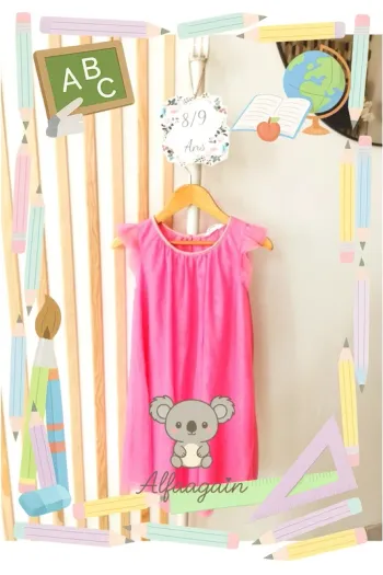 Robe rose tulle paillettes 8/9ans h&m