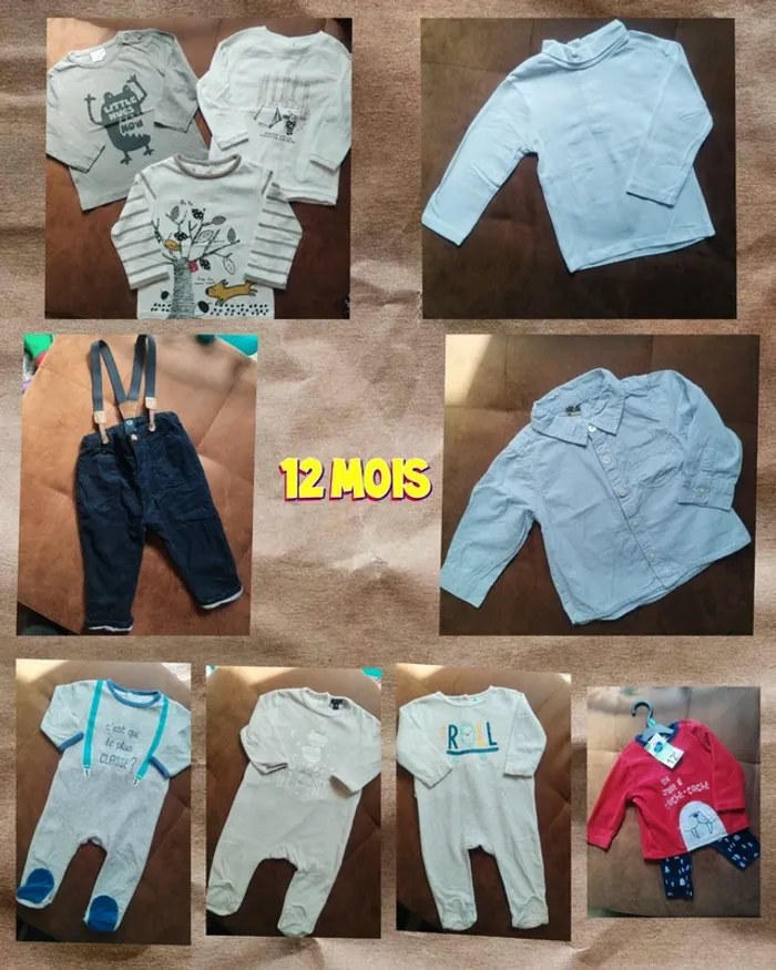Lot de 10 pièces garçon 12 mois