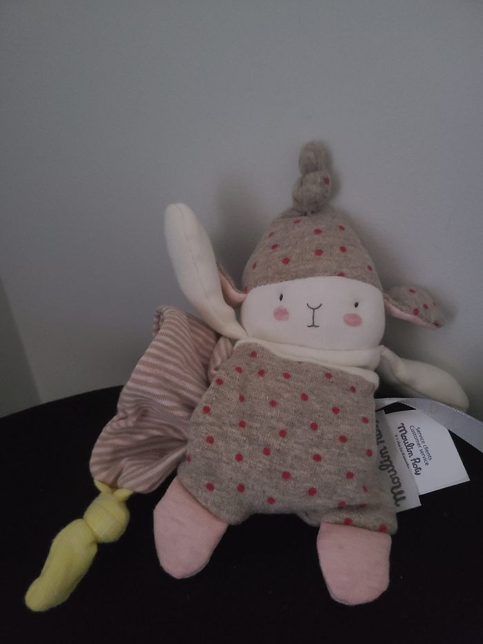 Lapin MOULIN ROTY "Lulu" doudou Les Petits Dodos non utilisé