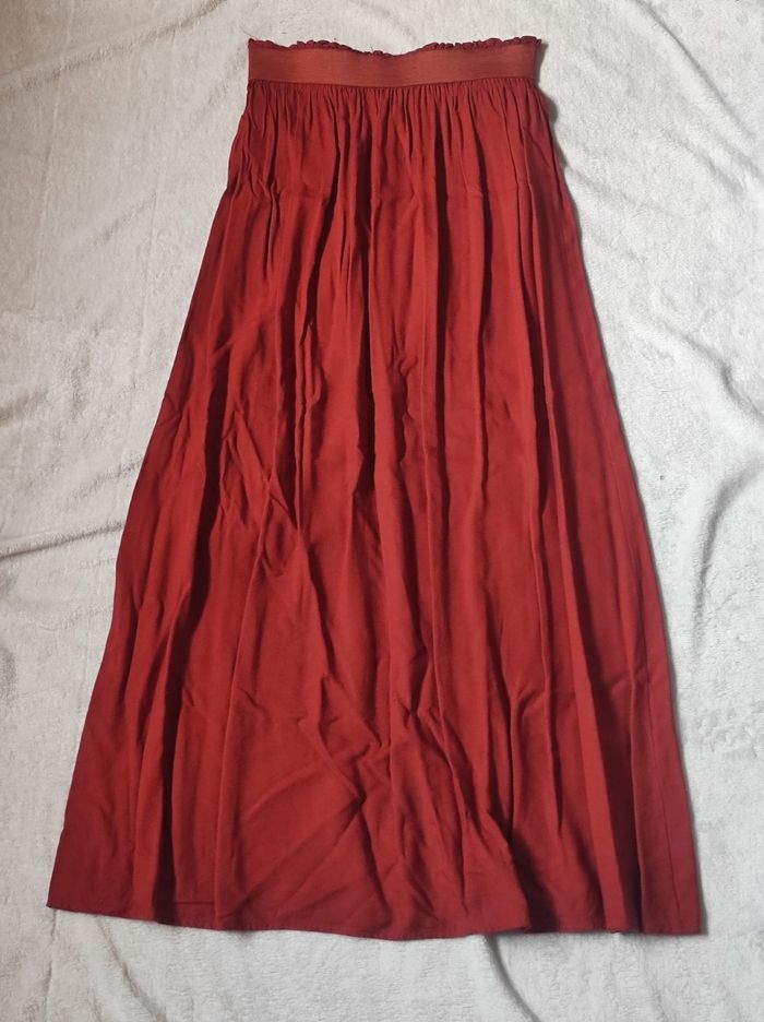 Jupe longue rouge brique taille XS - photo numéro 6