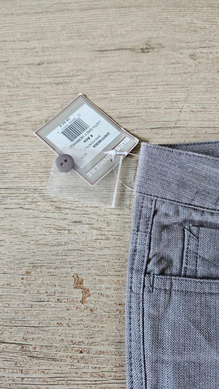 Pantalon gris chiné ajustable avec poches, Buissonnière, 6 ans, neuf - photo numéro 7
