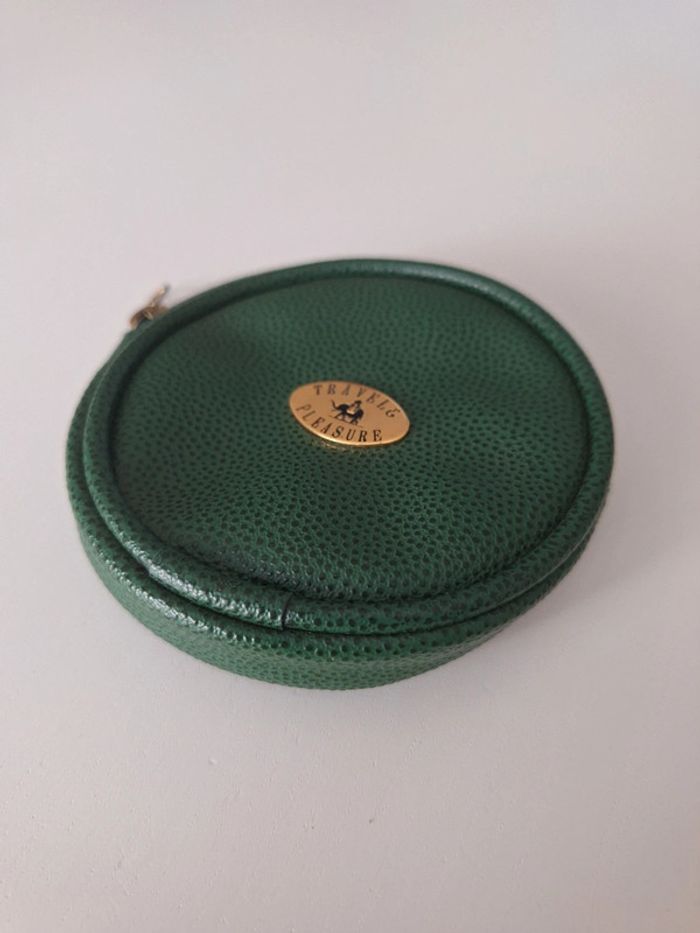 Petit porte-monnaie rond vert Travel & Pleasure - photo numéro 3