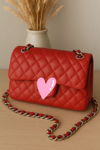 Sac bandoulière Classic Flap rouge élégant