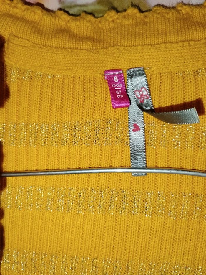 Gilet moutarde paillettes - photo numéro 2
