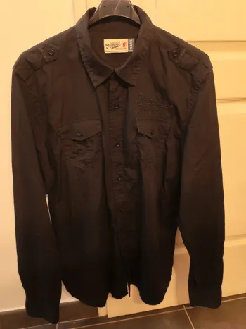 Chemise noire brodée xl Kaporal