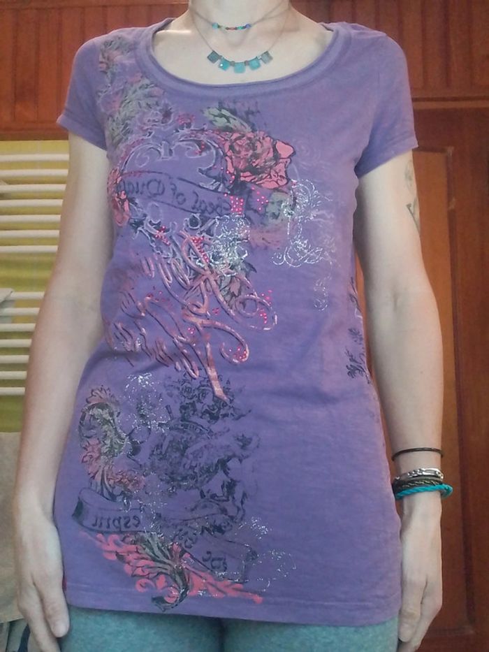 T-shirt femme violet EDC by Esprit - photo numéro 3