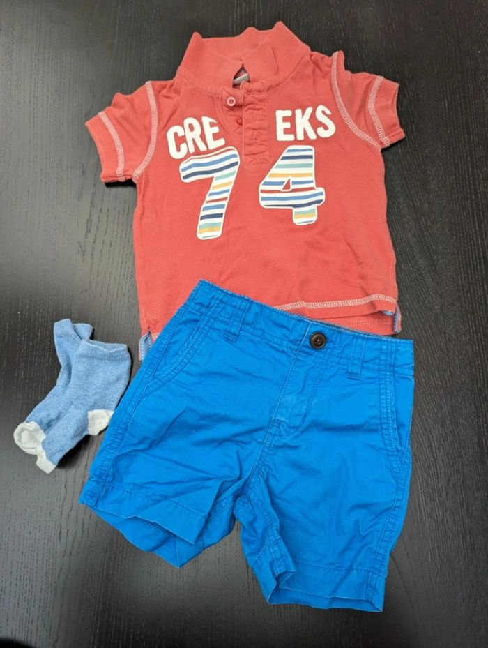Ensemble été garçon polo et short 24 mois