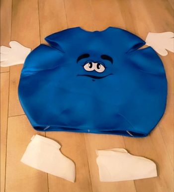 Mascotte M&MS Bleu gants et surchaussure 