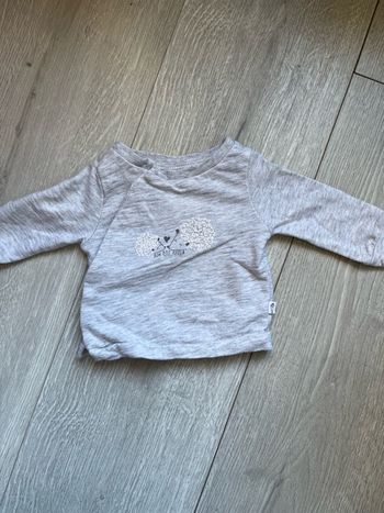 Tee-shirt croisé TAO "Mon Petit Amour" - Gris chiné - 1 mois