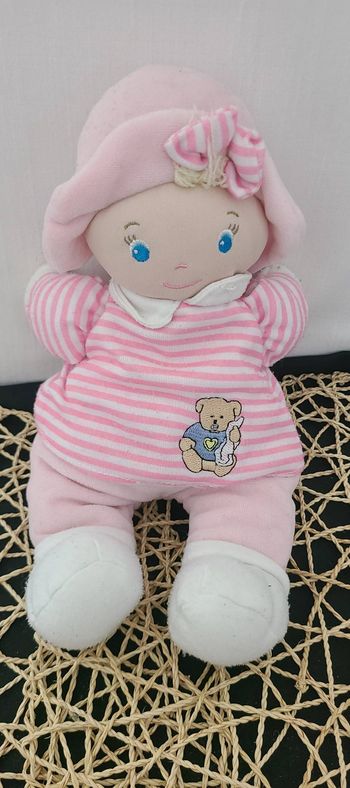 poupée chiffon doudou rose