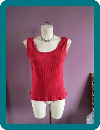 Debardeur côtelé coton rouge