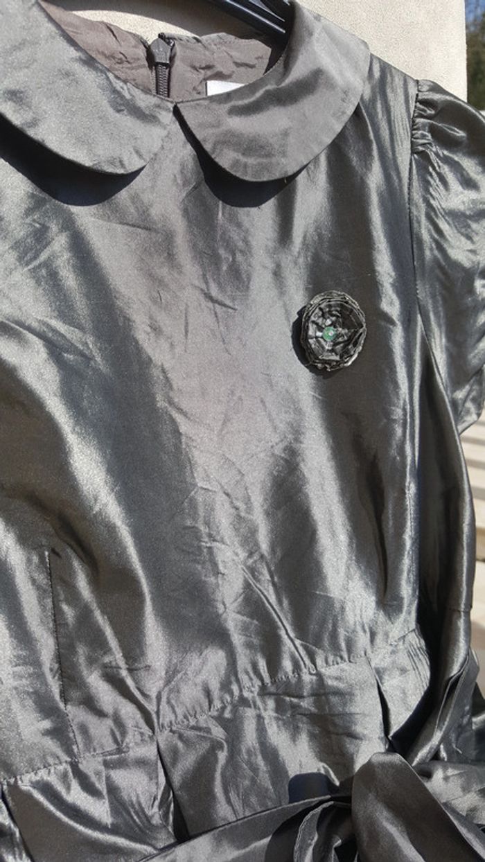 Robe habillee avec jupon métalisé amovible Jacadi 10 ans - photo numéro 4