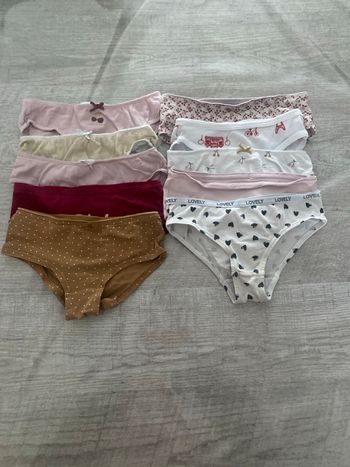 Lot de 10 culottes fille 4 ans
