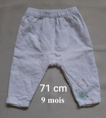 Pantalon blanc fille mi-saison / été - Orchestra - 9 mois