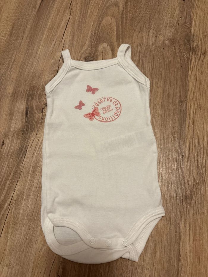 Lot 3 bodies bretelle Petit Bateau 3 mois - photo numéro 2