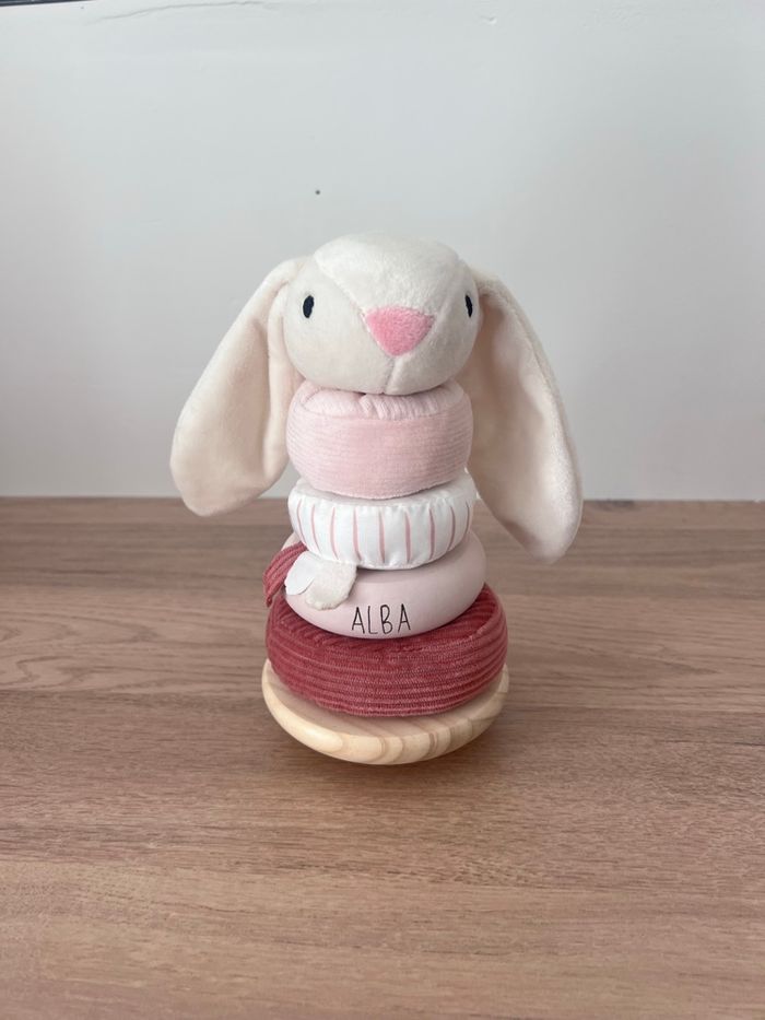 Tour à empiler bébé personnalisée/ jouets en bois personnalisés - photo numéro 3