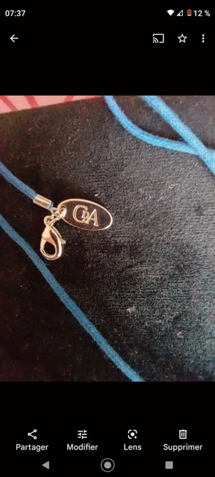 Collier lien et coeur bleu - photo numéro 3
