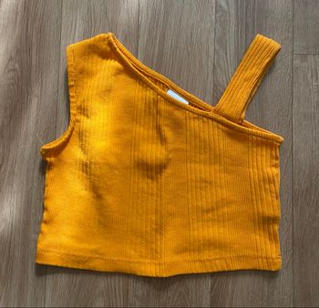Haut asymétrique orange fille 6/7 ans