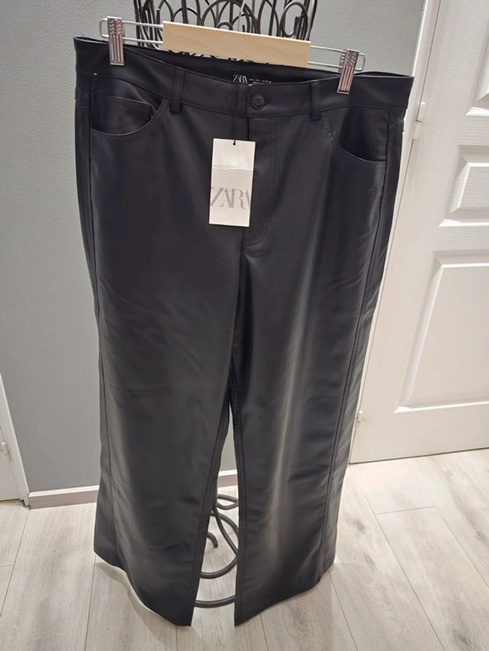 Pantalon large simili Zara - photo numéro 2