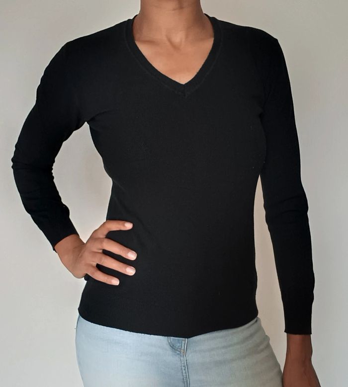 Pull col V noir