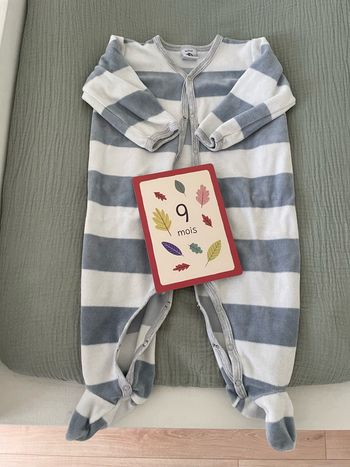Pyjama velours 9 mois Petit Bateau